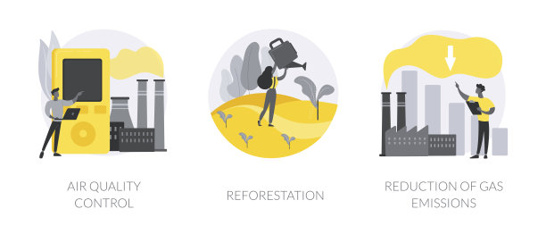 遏制全球变暖抽象概念矢量插图。图片下载