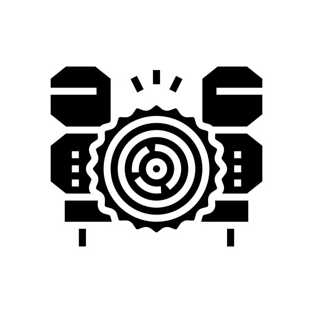木材木材锯木机符号图标矢量插图图片下载