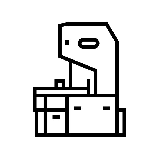 锯木厂机器生产线图标矢量插图图片下载