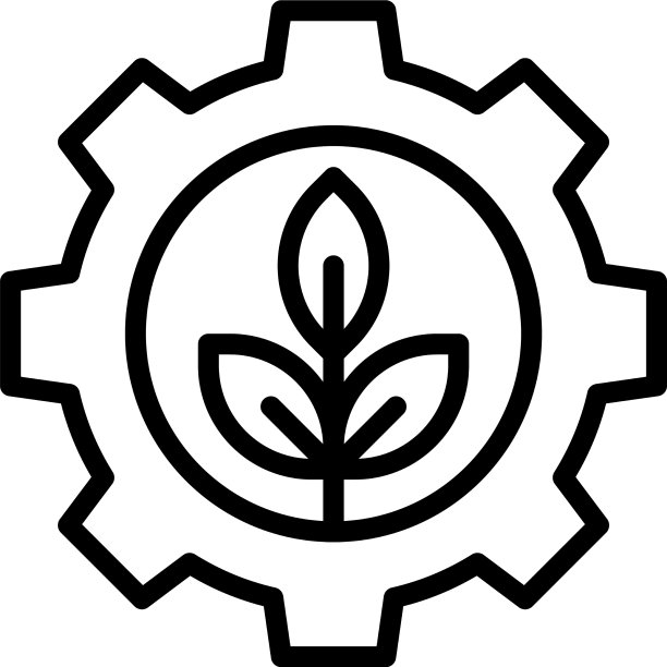 包含嫩芽的齿轮：地球日相关图标图片下载