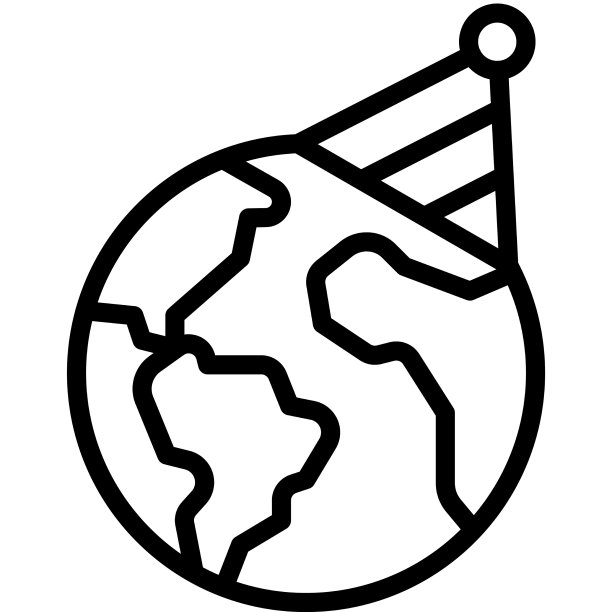 带有派对帽图标的地球日相关地球图片下载