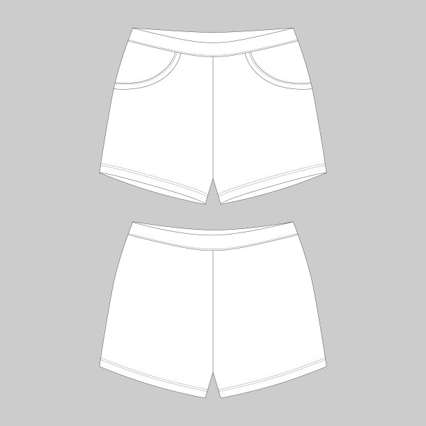 技术草图运动短裤设计图片下载