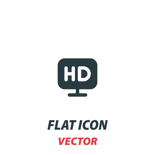高清电视高清电视图标在平面上图片下载
