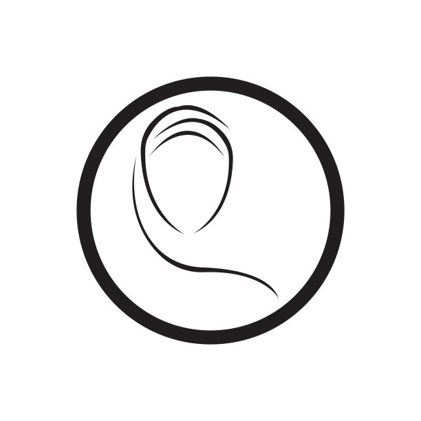 穆斯林头巾标志模板设计图片下载