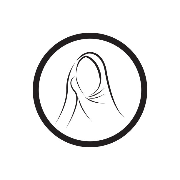 穆斯林头巾标志模板设计图片下载