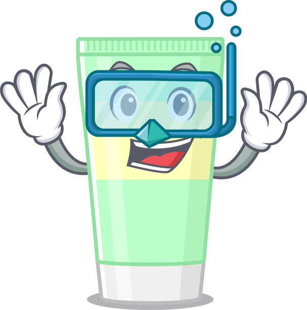 清洁泡沫吉祥物设计游泳与潜水图片下载