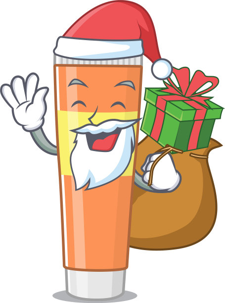 卡通牙膏圣诞老人有圣诞礼物图片下载