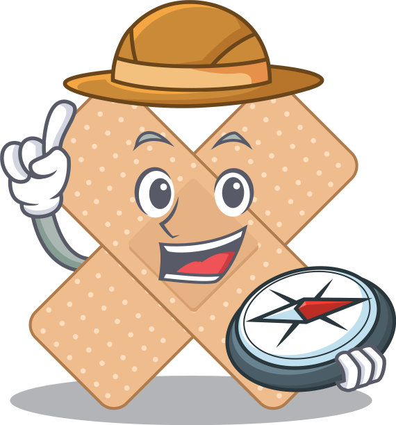 吉祥物交叉绷带设计风格的探索者使用图片下载