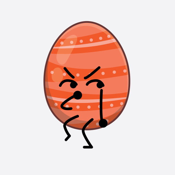 复活节彩蛋可爱的人物与简单的脸手图片下载
