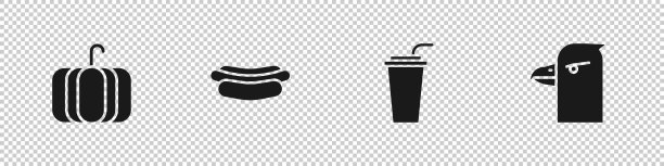 把南瓜热狗三明治放在纸玻璃上图片下载