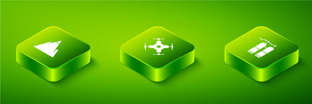 设置等距无人机飞行水翼和山脉图片下载