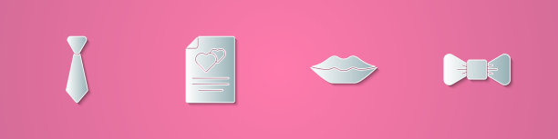 设置剪纸领带贺卡微笑的嘴唇和图片下载