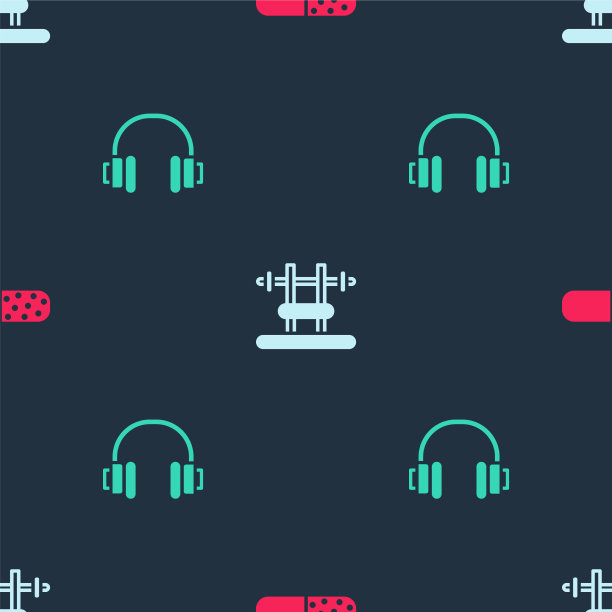 放置维生素药片和耳机图片下载