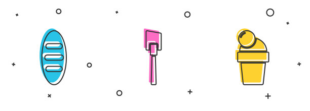 面包条，抹刀和冰淇淋图标。向量图片下载