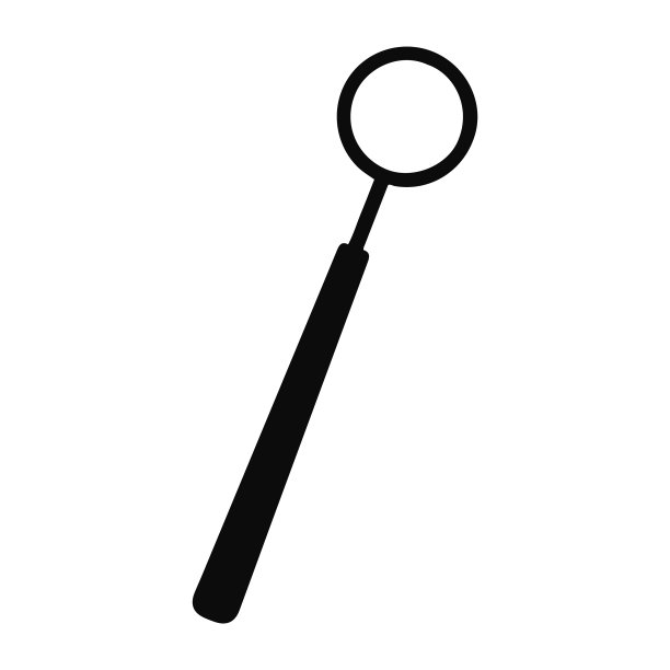 牙科器械，牙科反射器，牙科镜，保健镜，口腔镜图标图片下载