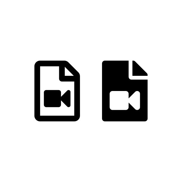 视频文件线和固体矢量图标。视频设计理念。矢量插图EPS 10图片下载