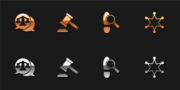 设天平公正法官木槌脚步和图片下载