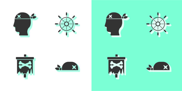 把海盗头巾戴上船长旗图片下载