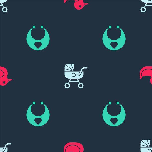 设置橡皮鸭bastroller和围嘴无缝图片下载