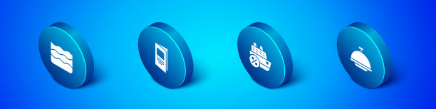 设置覆盖托盘的等距波浪游船图片下载