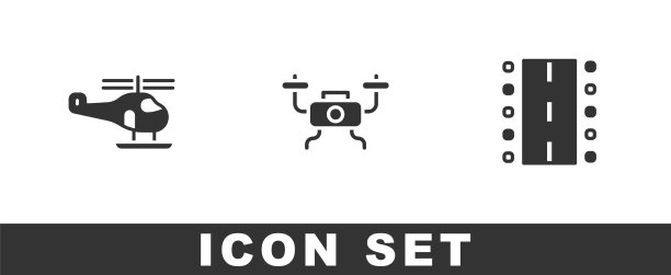 设置直升机无人机飞行和机场跑道图片下载