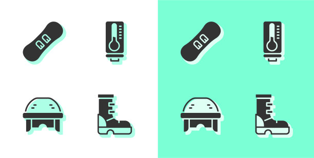 设置水橡胶靴、滑雪板曲棍球图片下载