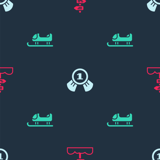 设置道路交通路标奖章和雪橇图片下载