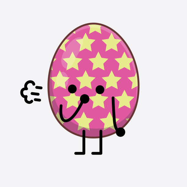 复活节彩蛋可爱的人物与简单的脸手图片下载