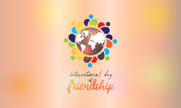 每年7月30日是世界友谊日。友谊日背景，旗帜，海报，卡片宣传活动模板。图片下载