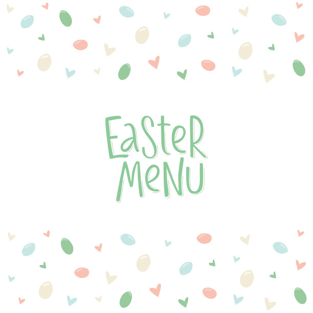 复活节快乐菜单-简约风格搭配图片下载