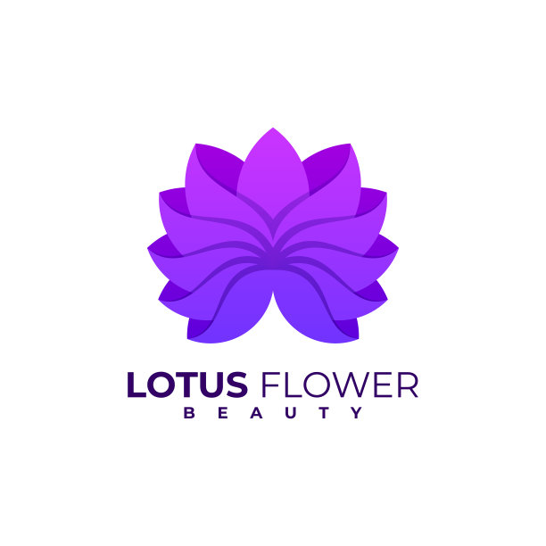 标志莲花渐变色彩风格图片下载