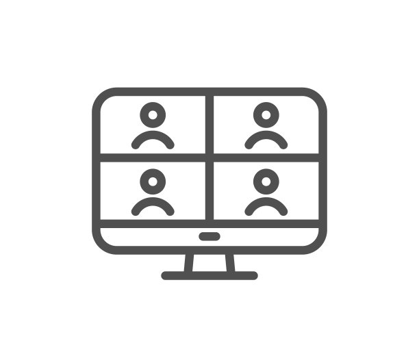 虚拟会议线路图标在线培训标志图片下载