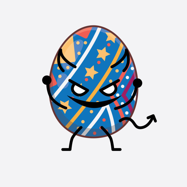 复活节彩蛋可爱的人物与简单的脸手图片下载