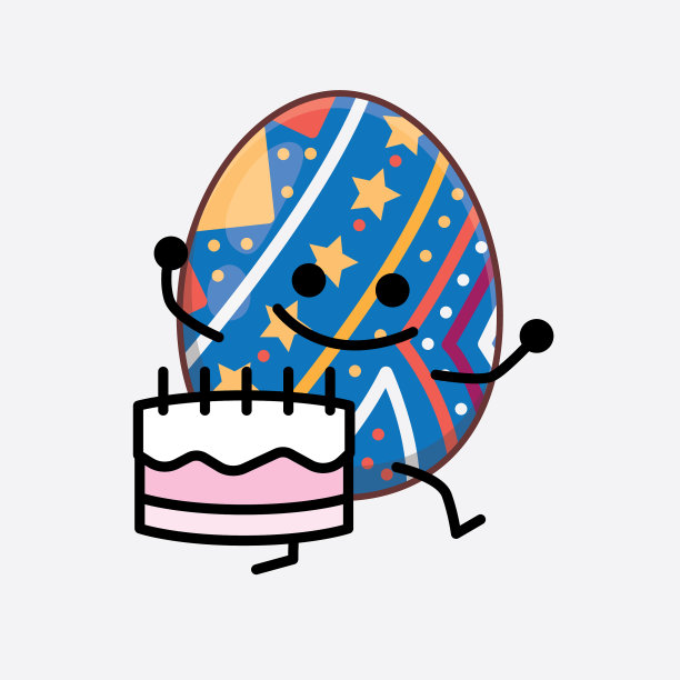 复活节彩蛋可爱的人物与简单的脸手图片下载