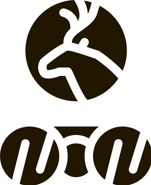 鹿双筒图标字形图片下载