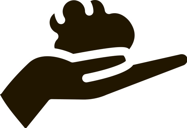 块粘土在手上的图标字形图片下载