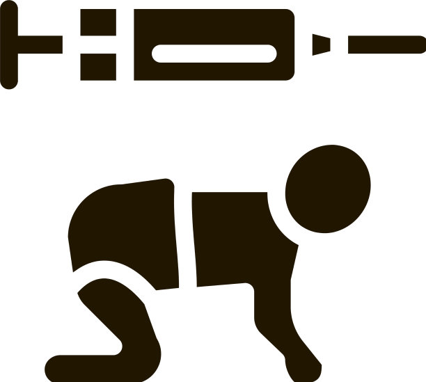 为儿童接种疫苗图标字形图片下载