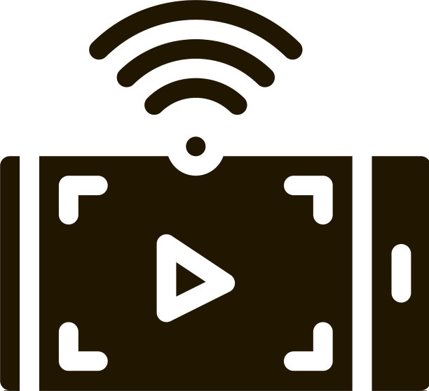 观看视频与wifi图标字形图片下载