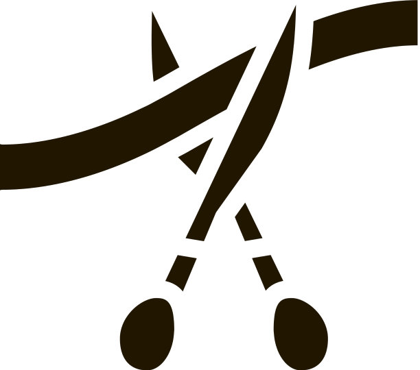 剪子剪丝带图标字形图片下载