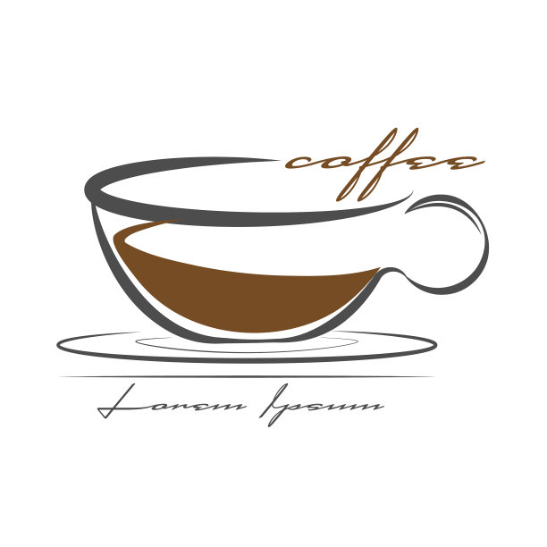 杯咖啡模板的标志，会徽或贴纸图片下载
