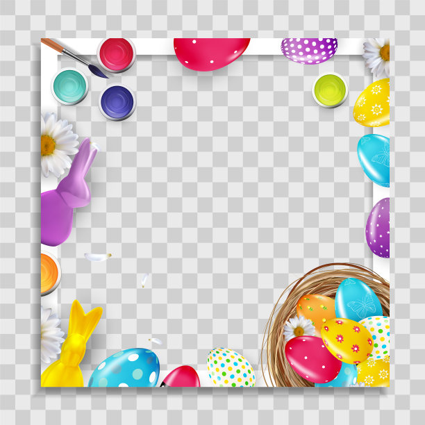 空的复活节背景的相框模板图片下载