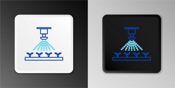 线自动喷灌喷头图标隔离图片下载