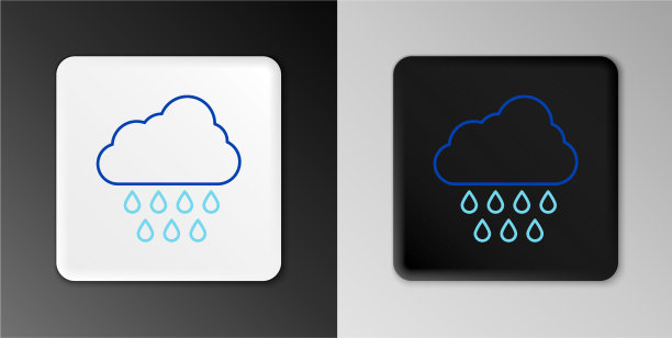 线云与雨图标孤立在灰色图片下载
