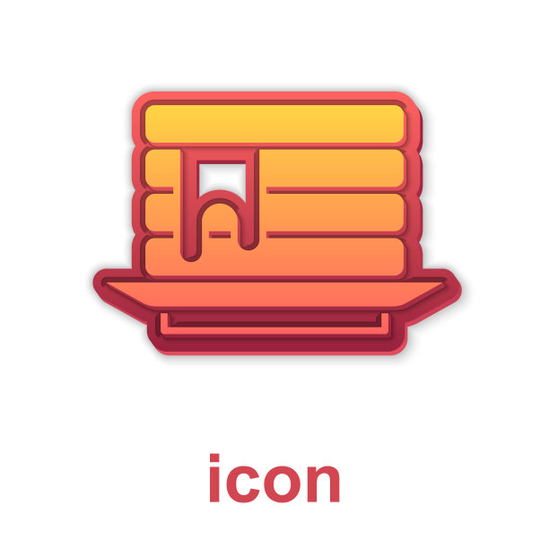 金栈煎饼与蜂蜜图标隔离图片下载