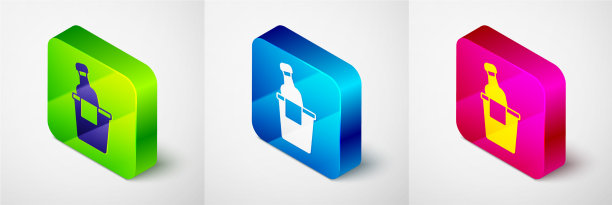 冰桶等距瓶香槟图片下载