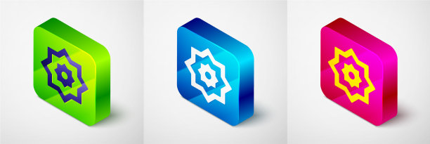 等距的伊斯兰八角星装饰图标图片下载