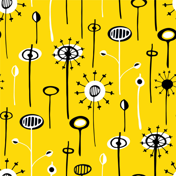 蒲公英种子无缝图案背景图片下载