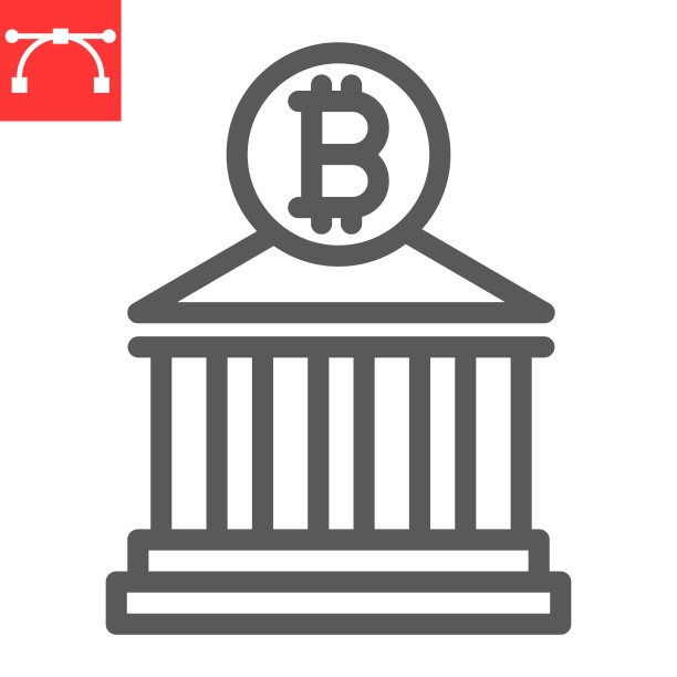 比特币银行线图标建设和金融银行图片下载