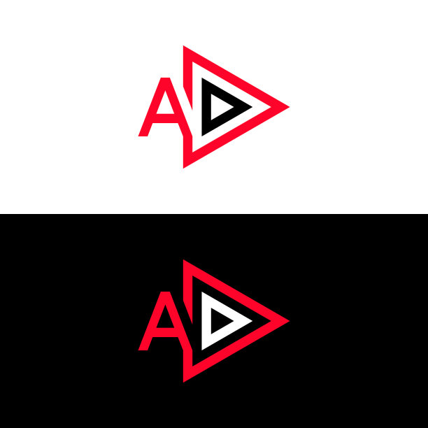 首字母添加箭头三角形标志模板图片下载