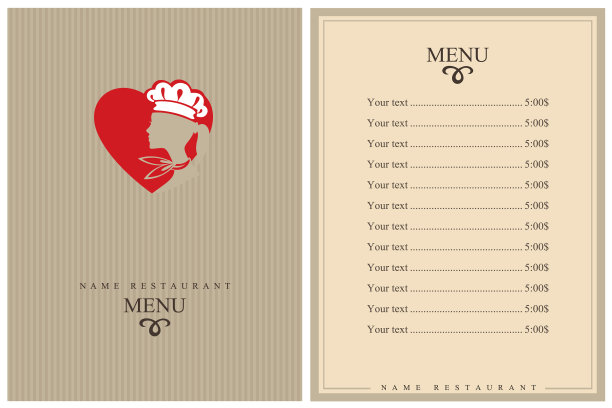 餐厅的菜单设计图片下载